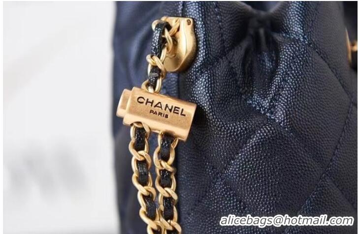 Promotional Chanel Drawstring Bag Grained Calfskin & Gold Metal AS2859 black