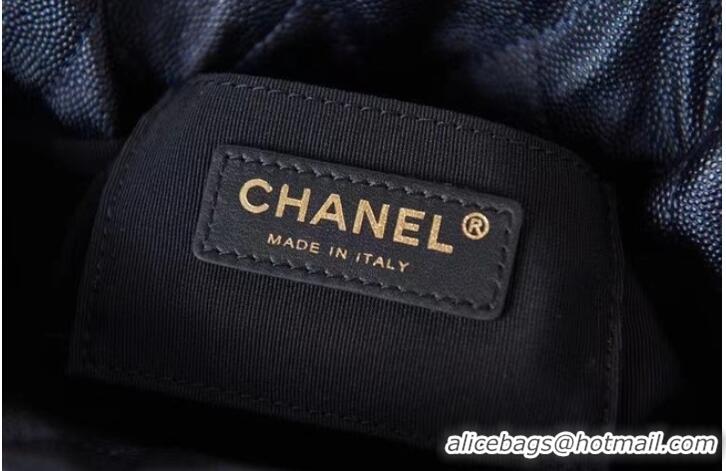 Promotional Chanel Drawstring Bag Grained Calfskin & Gold Metal AS2859 black