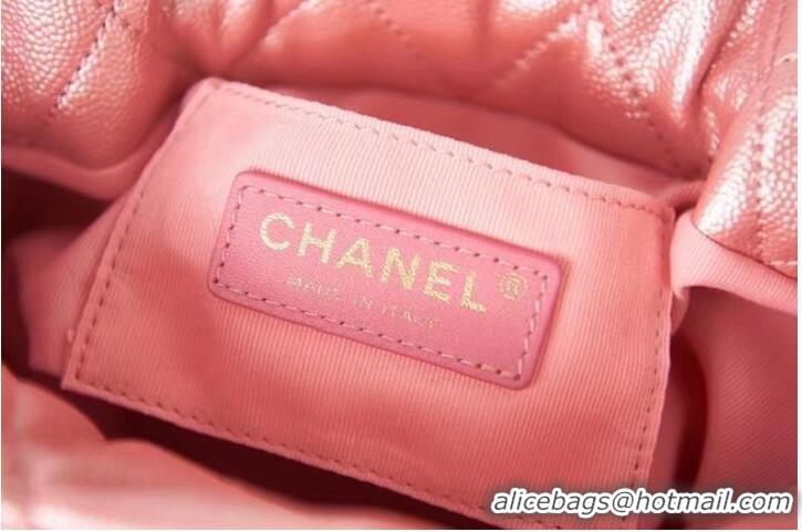 New Cheap Chanel Drawstring Bag Grained Calfskin & Gold Metal AS2859 pink