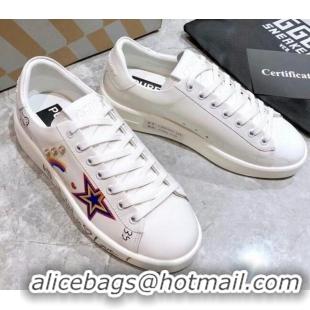 Stylish Golden Goose Graffiti White Calfskin Sneaker 051145