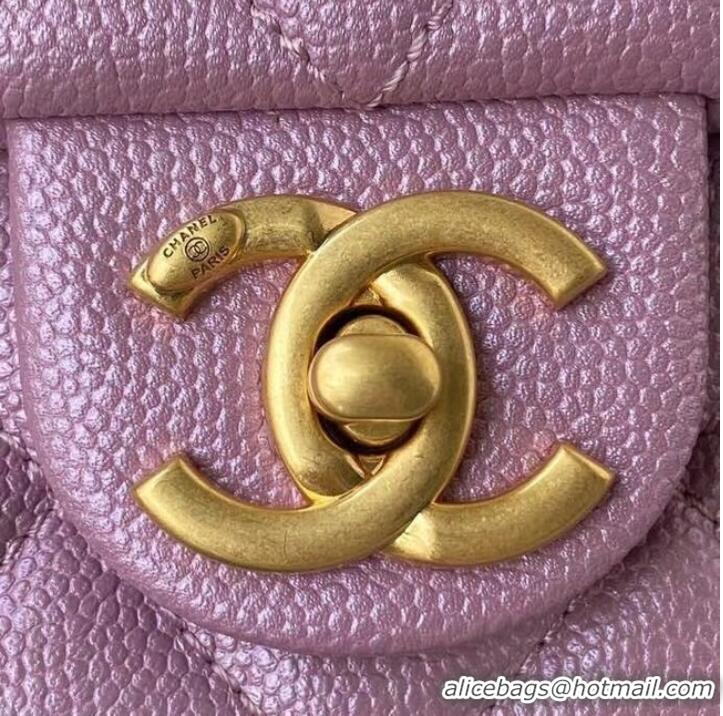 Buy Discount Chanel Flap Shoulder Bag Grained Calfskin AS2855 pearl rose