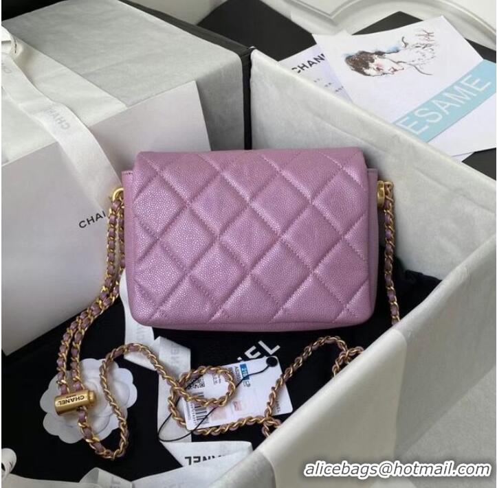 Buy Discount Chanel Flap Shoulder Bag Grained Calfskin AS2855 pearl rose