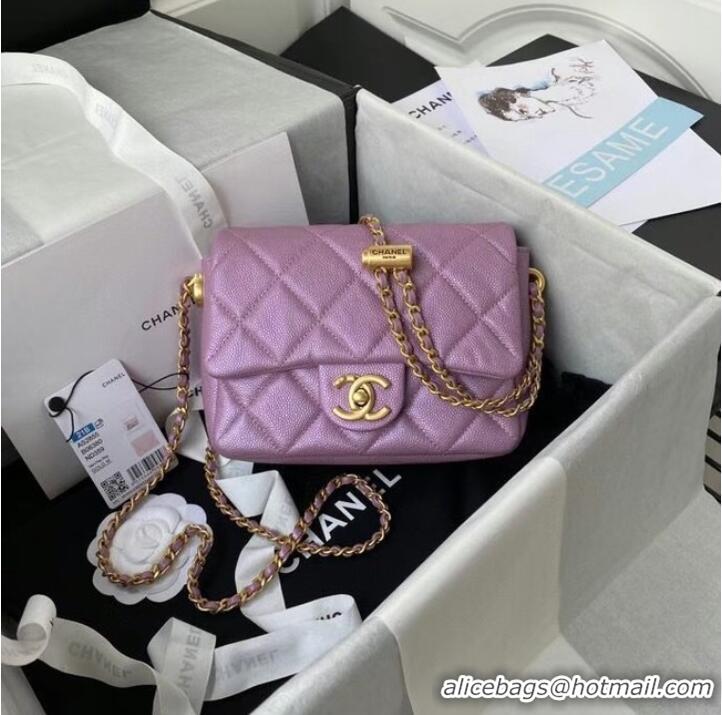 Buy Discount Chanel Flap Shoulder Bag Grained Calfskin AS2855 pearl rose