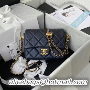 Shop Promotional Chanel Flap Shoulder Bag Grained Calfskin AS2855 pearl black