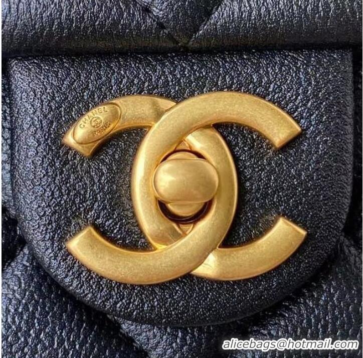 Shop Promotional Chanel Flap Shoulder Bag Grained Calfskin AS2855 pearl black