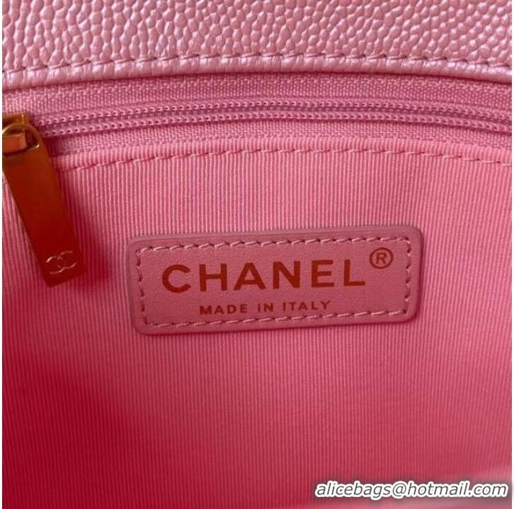 Luxury Classic Chanel Flap Shoulder Bag Grained Calfskin AS2855 pearl pink