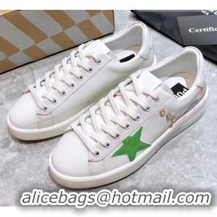 Top Quality Golden Goose Graffiti White Calfskin Sneaker Green 051146