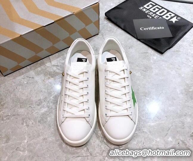 Top Quality Golden Goose Graffiti White Calfskin Sneaker Green 051146