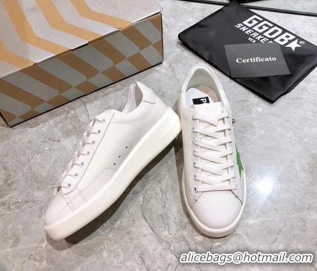 Top Quality Golden Goose Graffiti White Calfskin Sneaker Green 051146