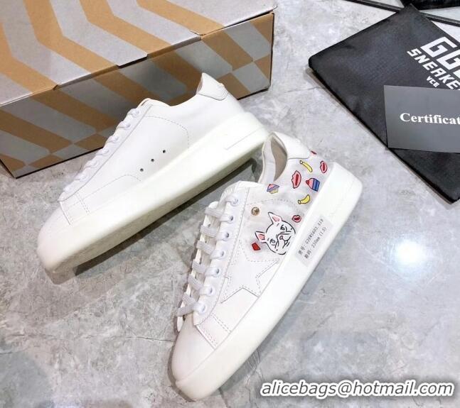 Luxury Classic Golden Goose Graffiti White Calfskin Sneaker 051148