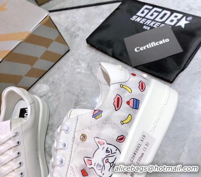 Luxury Classic Golden Goose Graffiti White Calfskin Sneaker 051148