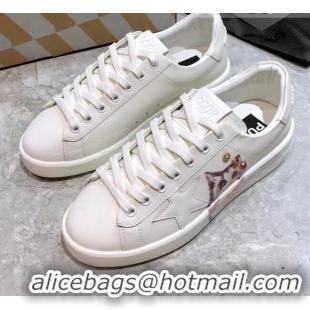 Sophisticated Golden Goose Graffiti White Calfskin Sneaker 051149