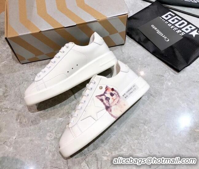 Sophisticated Golden Goose Graffiti White Calfskin Sneaker 051149