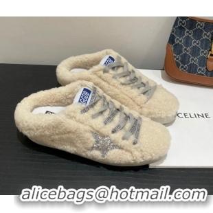 Stylish Golden Goose GGDB Super-Star Shearling Sneaker Mules White 092201