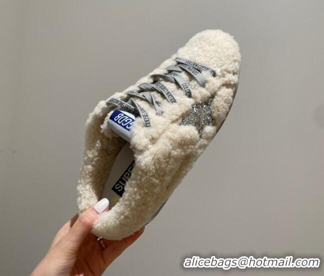 Stylish Golden Goose GGDB Super-Star Shearling Sneaker Mules White 092201