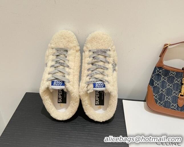 Stylish Golden Goose GGDB Super-Star Shearling Sneaker Mules White 092201