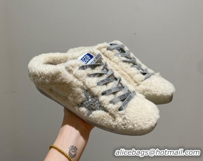 Stylish Golden Goose GGDB Super-Star Shearling Sneaker Mules White 092201