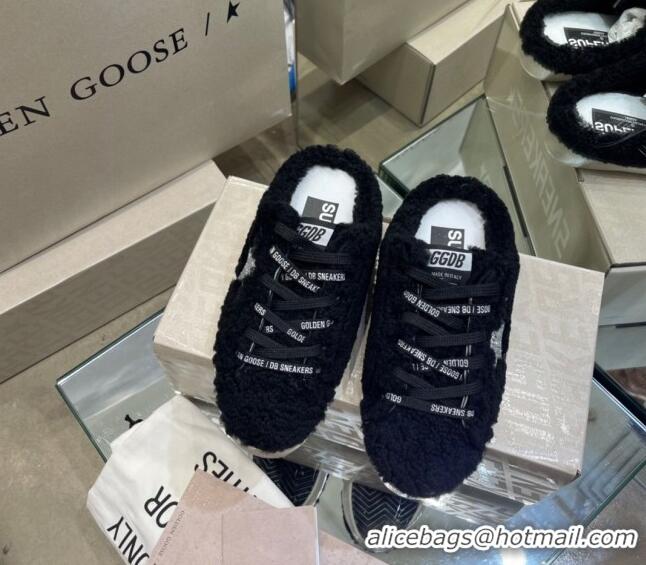 Best Design Golden Goose GGDB Super-Star Sequins & Shearling Sneakers Mules 1025075 Silver/Black