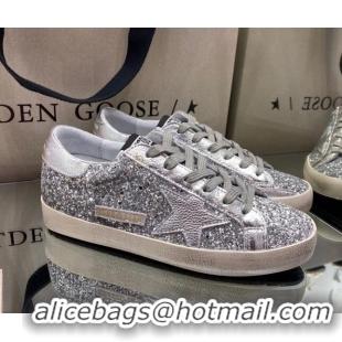 Good Quality Golden Goose Super-Star Sneakers in Silver Glitter 027052