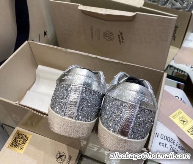 Good Quality Golden Goose Super-Star Sneakers in Silver Glitter 027052