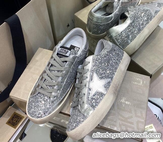 Good Quality Golden Goose Super-Star Sneakers in Silver Glitter 027052