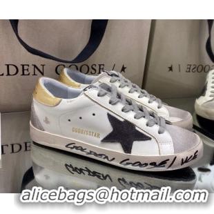 Low Price Golden Goose Super-Star Sneakers in White Leather and Black Star 027053