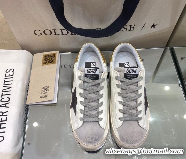 Low Price Golden Goose Super-Star Sneakers in White Leather and Black Star 027053