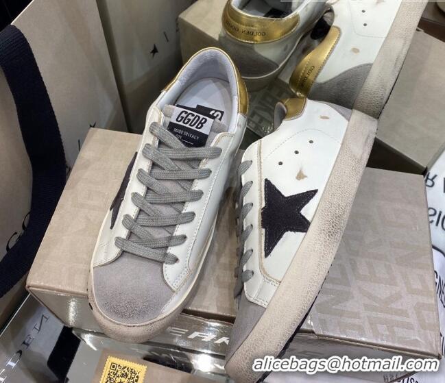 Low Price Golden Goose Super-Star Sneakers in White Leather and Black Star 027053