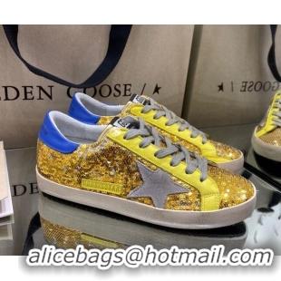 Good Product Golden Goose Super-Star Sneakers in Gold Sequins with Grey Star 027056