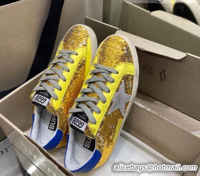 Good Product Golden Goose Super-Star Sneakers in Gold Sequins with Grey Star 027056