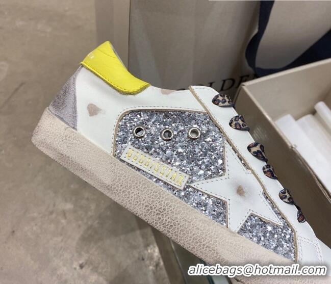 Super Quality Golden Goose Super-Star Sneakers in Silver Glitter and White Leather 027057