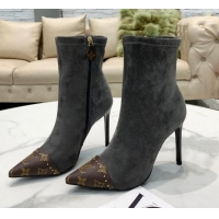 Low Price Louis Vuitton Cherie Suede Ankle Short Boots 080976 Grey