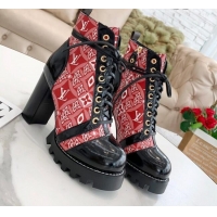 Best Quality Louis Vuitton Since 1854 Star Trail Ankle Boots Red 081006