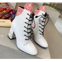 Shop Duplicate Louis Vuitton Bliss Calfskin Ankle Boots 081013 White/Red