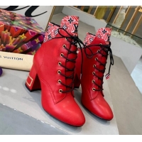 Top Quality Louis Vuitton Bliss Calfskin Ankle Boots 081013 Red