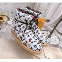 Luxury Louis Vuitton Pillow Comfort Ankle Boot 081251 White