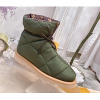 Luxury Discount Louis Vuitton Pillow Comfort Ankle Boot 081251 Khaki Green