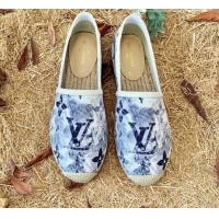 Lowest Price Louis Vuitton Watercolor Denim Espadrilles 081259 White/Black