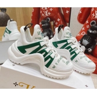 Grade Design Louis Vuitton LV Archlight Signature Print Sneakers 082027 White/Green 2021