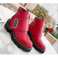 Top Quality Louis Vuitton LV Beaubourg Padded Strap Ankle Boots 082041 Red 2021