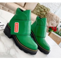 Best Luxury Louis Vuitton LV Beaubourg Padded Strap Ankle Boots 082041 Green 2021