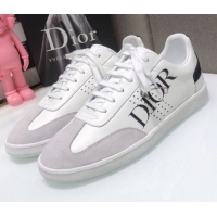 Luxury Cheap Dior Homme B01 Calfskin Suede Sneakers 070852 White