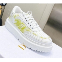 Top Grade Dior Addict Sneakers in Lime Green Toile de Jouy Technical Fabric 070936