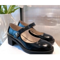 Unique Style Dior D-Doll Shiny Calfskin Mary Jane Pumps 071301 Black