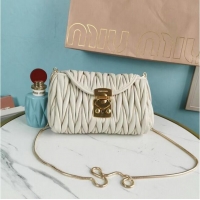 Best Product miu miu Matelasse Nappa Leather mini Shoulder Bag 5BD196 white