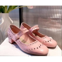 Top Quality Dior D-Doll Cut-out Shiny Calfskin Mary Jane Pumps 071308 Pink 2021