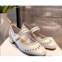 Purchase Dior D-Doll Cut-out Shiny Calfkskin Mary Jane Pumps 071312 White 2021