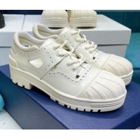 Best Grade Dior Perforated Calfskin Derby Sneakers 071349 White 2021