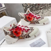 Best Price Dior D-Connect Sneaker in Zodiac Printed Technical Fabric DS12 Red 2021