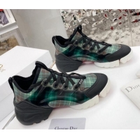 Top Quality Dior D-Connect Sneaker in Plaid Technical Fabric DS21 Green 2021